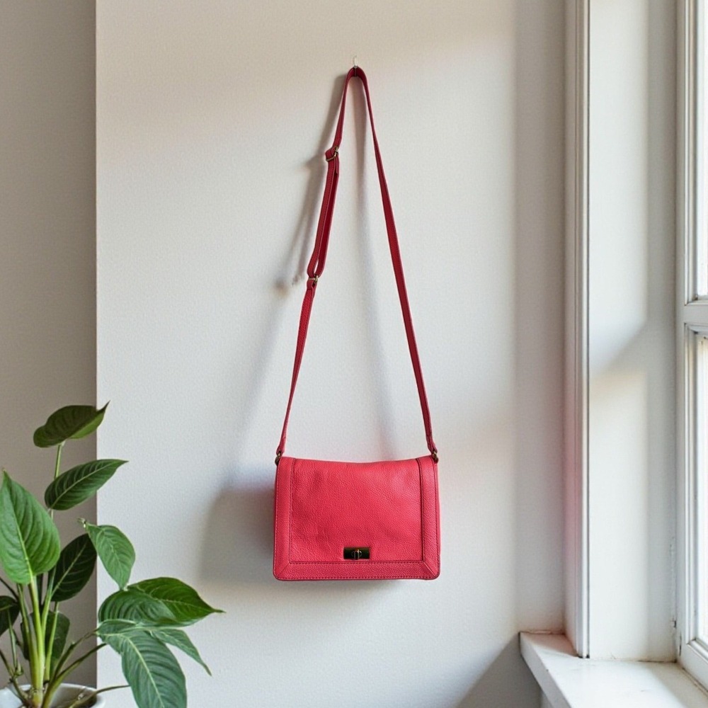 J. Crew Pink Crossbody Leather Bag